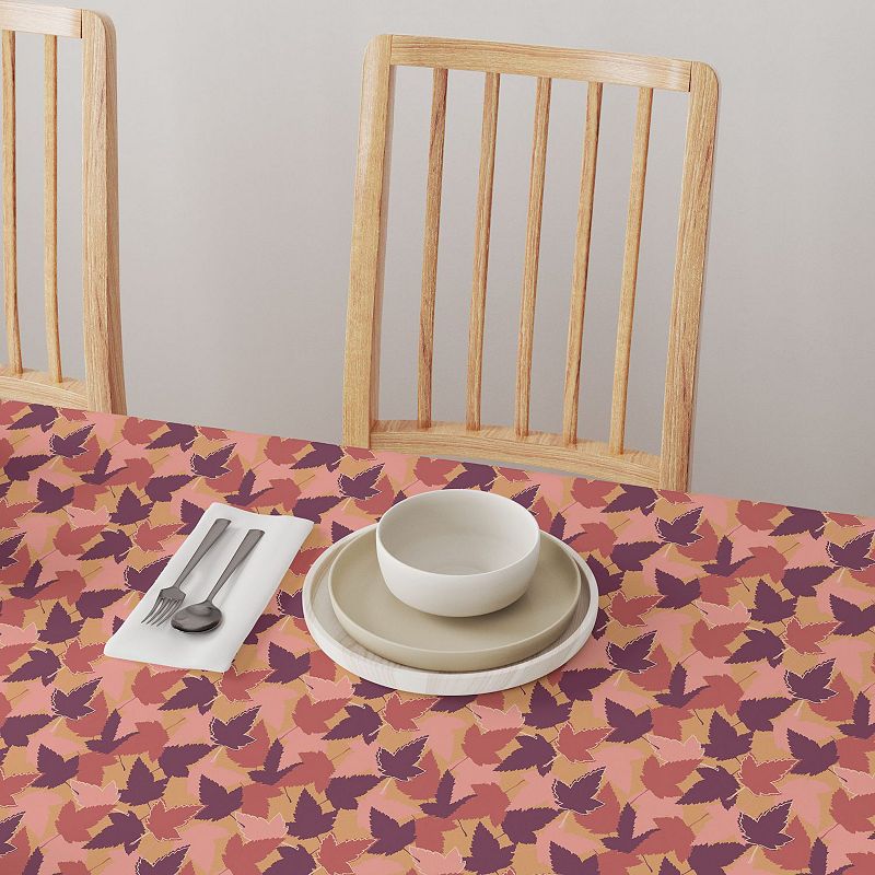 Square Tablecloth， 100% Polyester， 60x60， Fall Season Maple Leaves