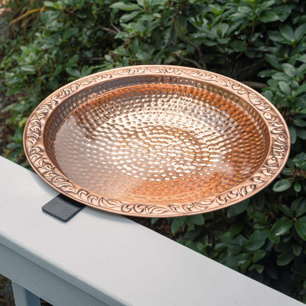 Good Directions 18 in. Pure Copper Deck Mount Birdbath BBD18