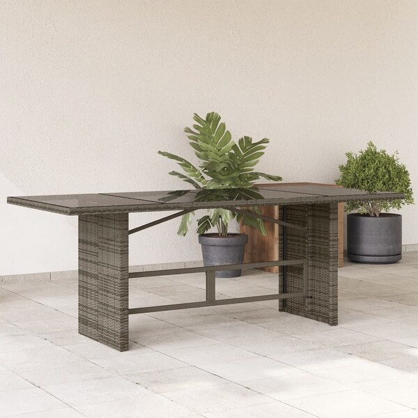 vidaXL Patio Table Desk Outdoor Garden Balcony Backyard Furniture Poly Rattan