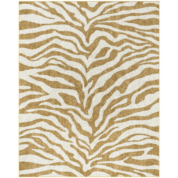 Tabora Beige and Gold Viscose Area Rug 5x8