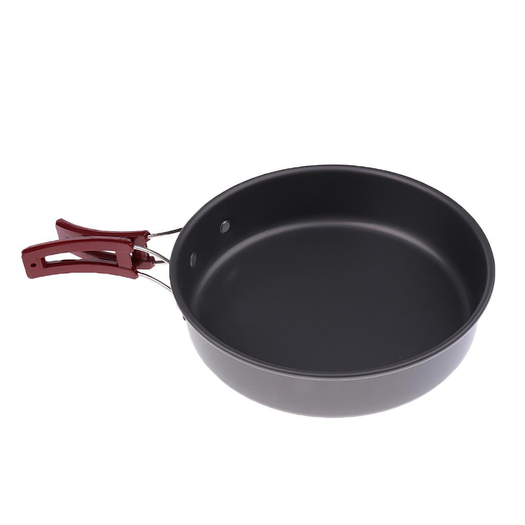 Nonstick Fry Pan with Foldable Handle for Men Women Outdoor Camping Hiking Backpacking Fishing Cookware, Portable, Ultralight Medium