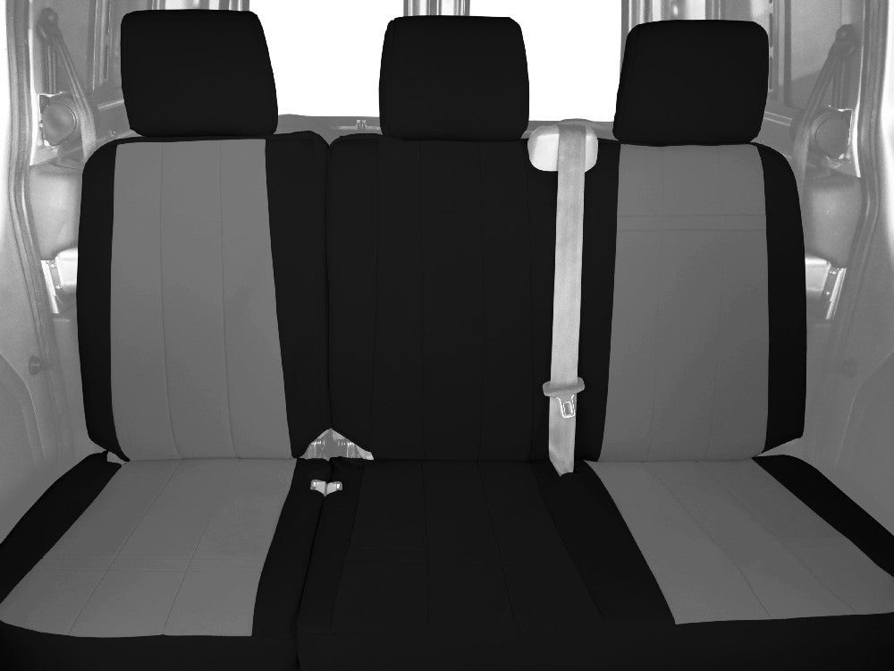 CalTrend Rear Neo Seat Covers for 2015-2020 Ford F-150 - FD476-08NN Light Grey Insert with Black Trim