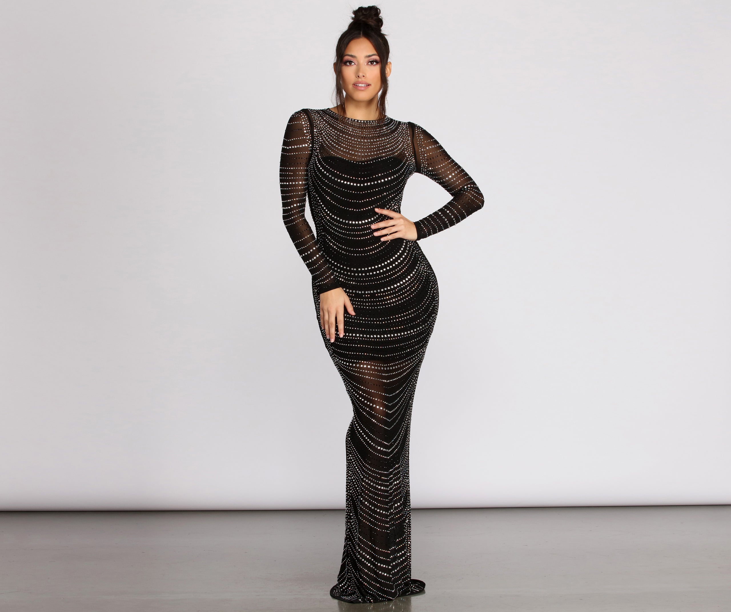 Blake Heat Stone Mesh Dress