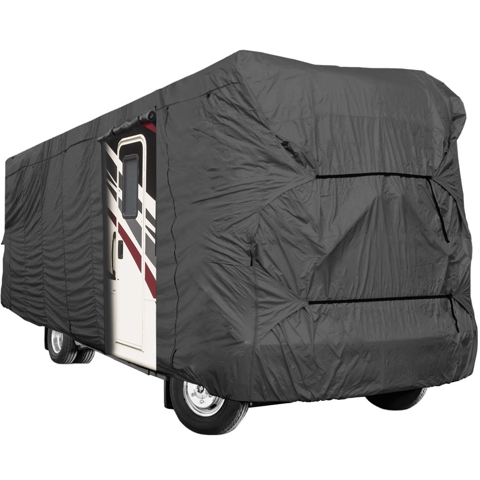 NEH RV Cover - Durable， Waterproof Tear-Resistant RV Motorhome Cover， Covers Class A B C， Travel Trailer Camper with Zippered Panels - Fits 26'-30' Length (120