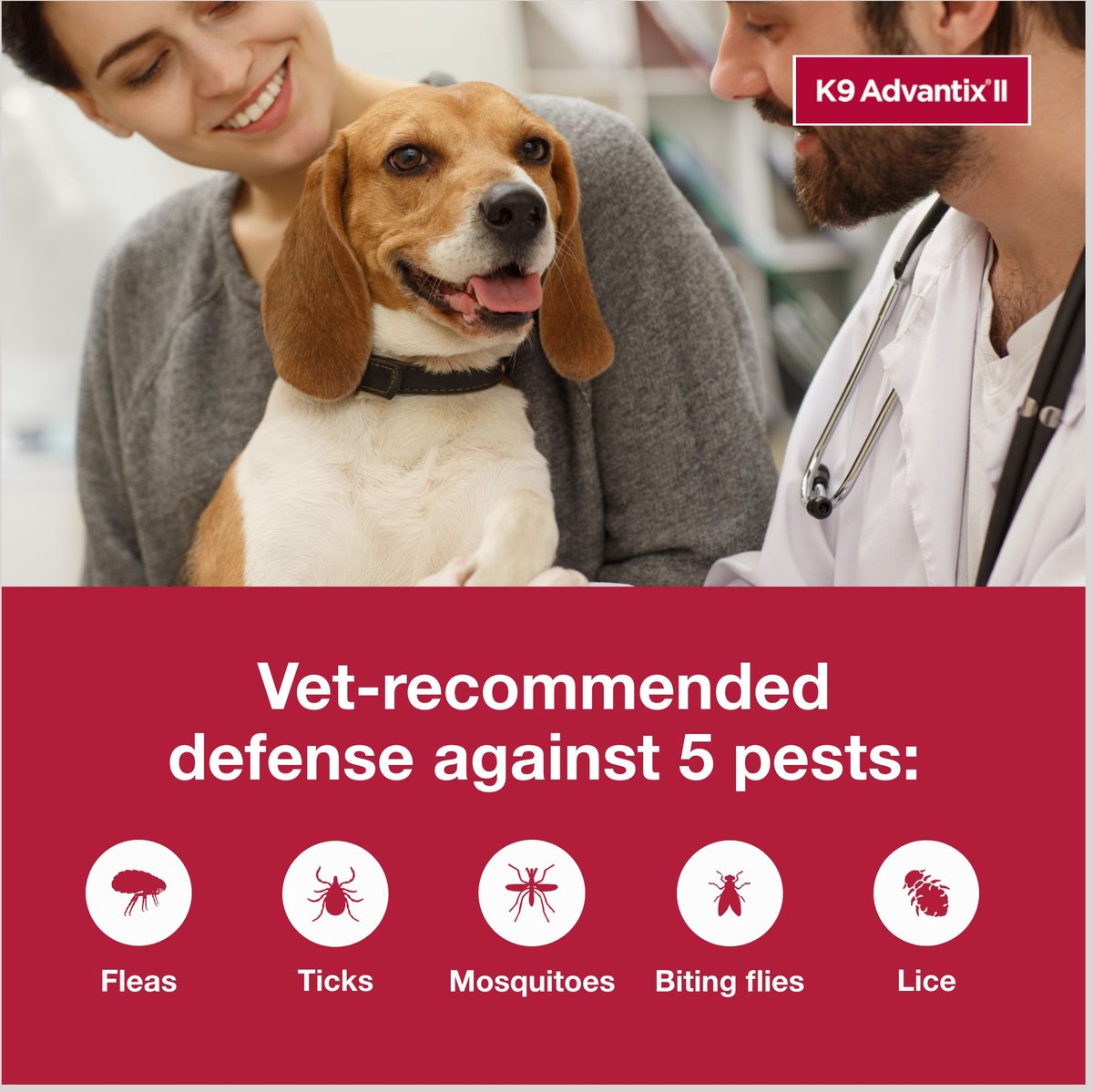 K9 Advantix II Flea and Tick Spot Treatment for Dogs， 11-20 lbs