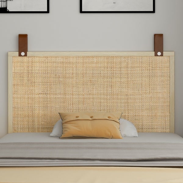 Natural Rattan Decorative Panel Wall-Mounted Headboard - - 37566993