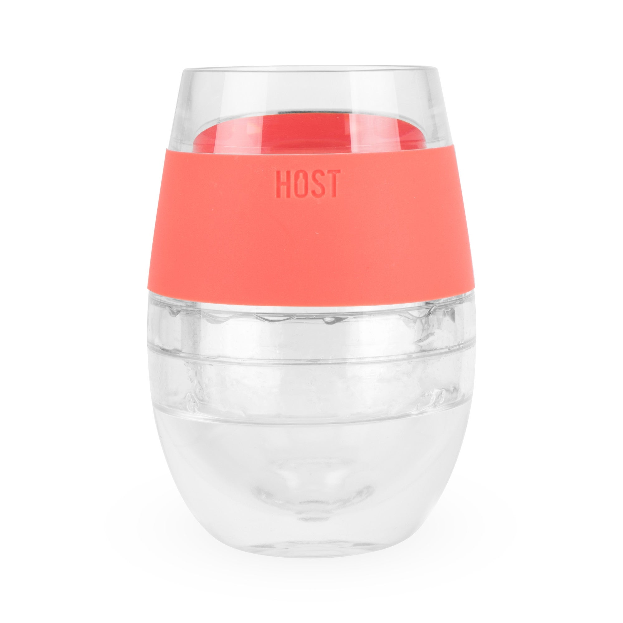 Wine FREEZE Cooling Cup in Coral (1 pack) by HOST - Pink - 4.75