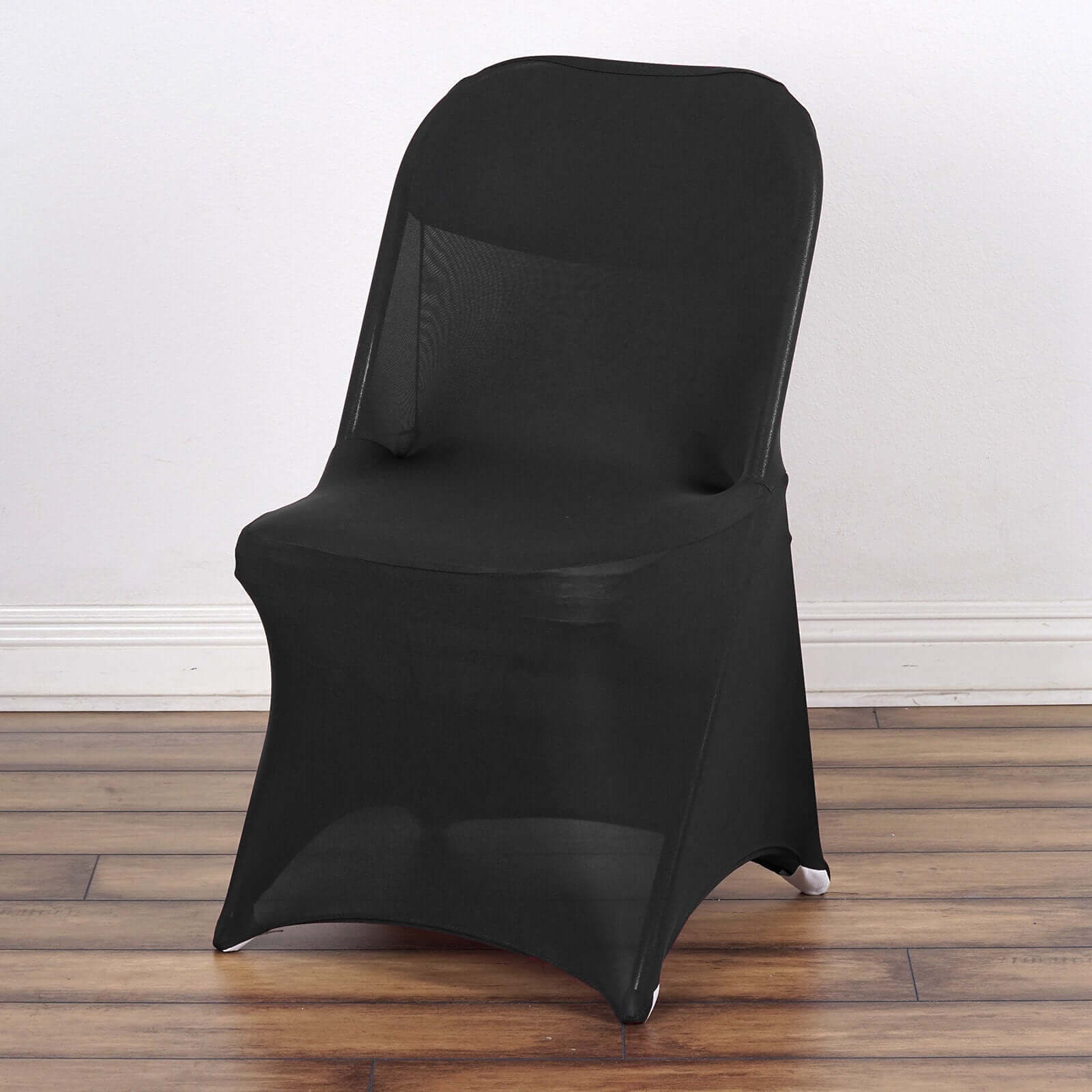 Black Spandex Stretch Fitted Folding Slip On Chair Cover 160 GSM