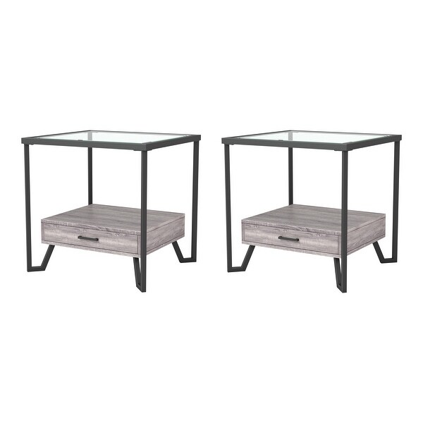 Furniture of America Korz Urban Grey 24-inch 1-shelf Side Table