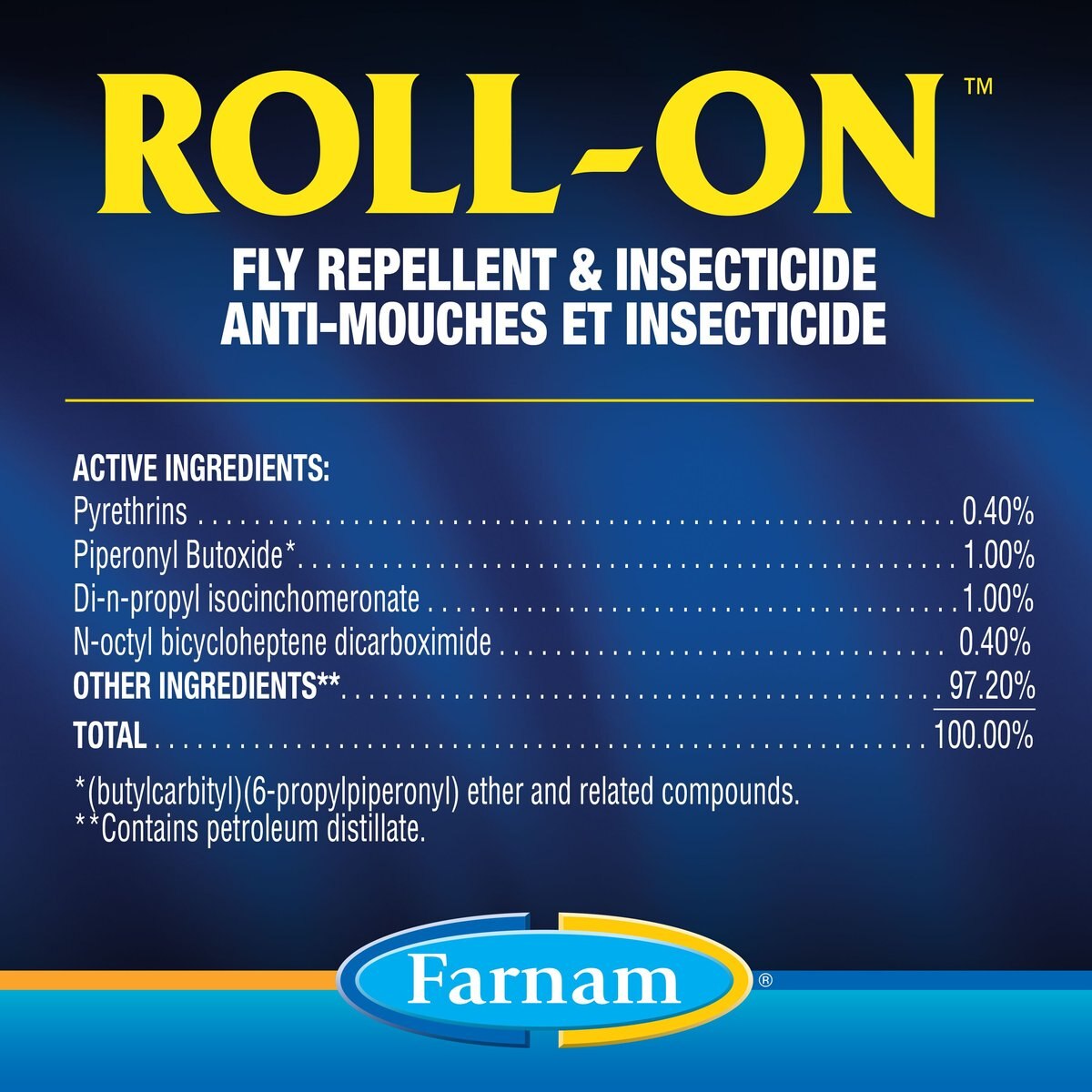 Farnam Roll-On Dog and Horse Fly Repellent， 2-oz bottle