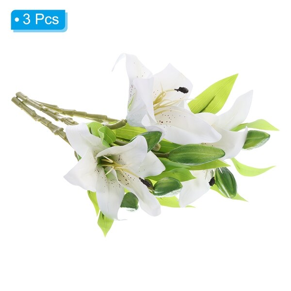 Lily Fake Flowers，Lily Artificial Flowers White Flowers Home Decor