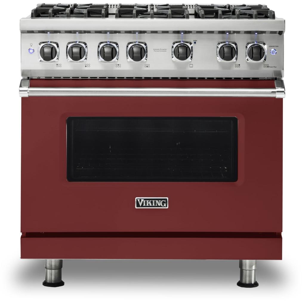 Viking 36-inch Freestanding Gas Range with GourmetGlo VGR536-6BRELP