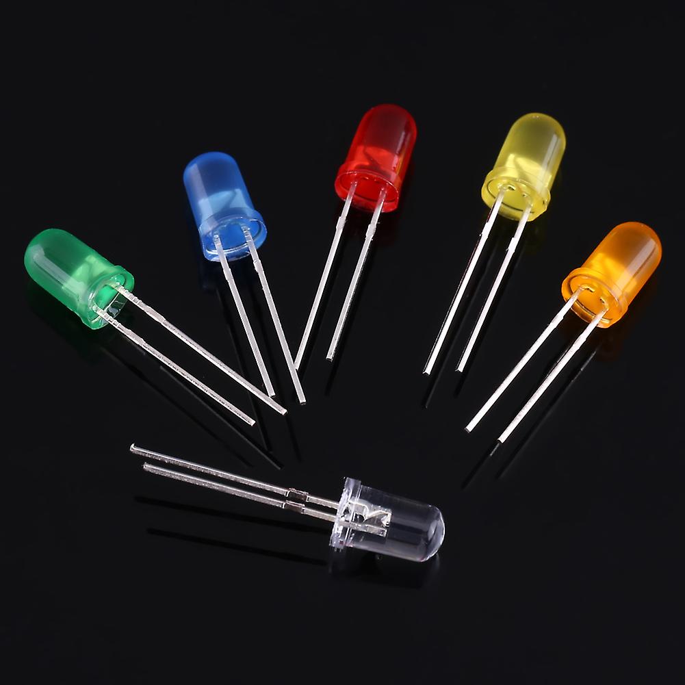 200pcs 5mm LED Light emitting Diodes Yellow Red Blue Green Orange Light Assortment Kit