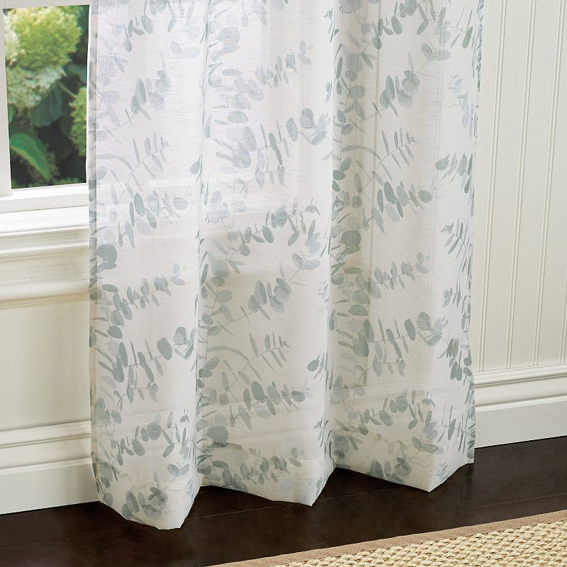 Martha Stewart Eucalyptus Poletop 2 Window Curtain Panels