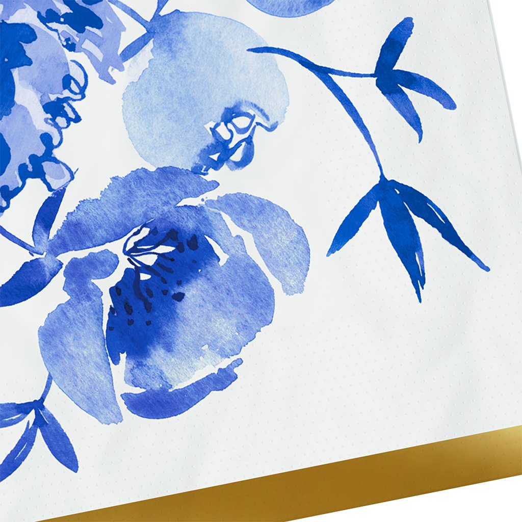 Hallmark  Blue Watercolor Floral Cocktail Napkins, Set of 16