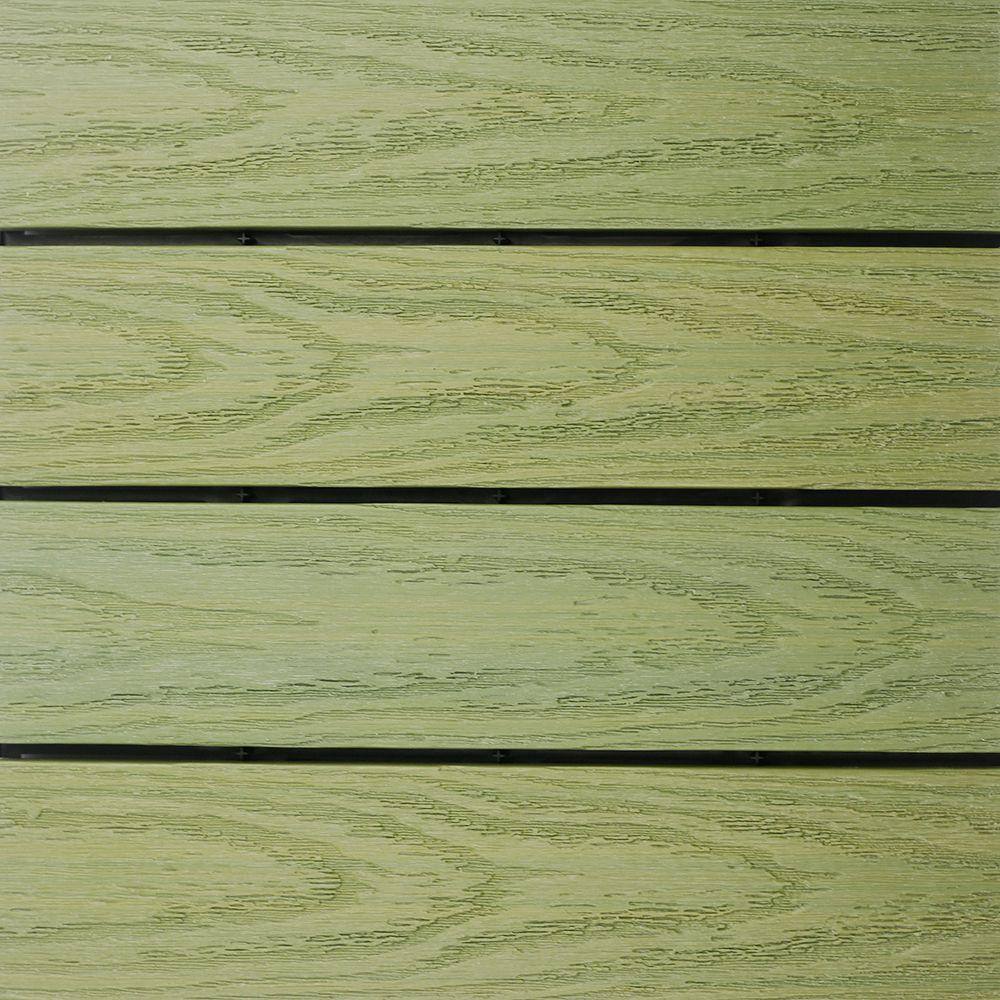 NewTechWood UltraShield Naturale 1 ft. x 1 ft. Quick Deck Outdoor Composite Deck Tile Sample in Irish Green US-QD-ZX-SG-S