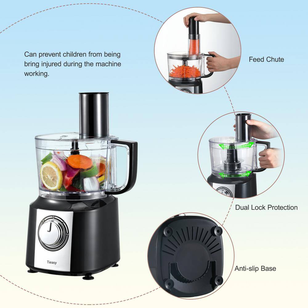 Tileon 10-Cup 2-Speed Black Food Processor AYBSZHD1330