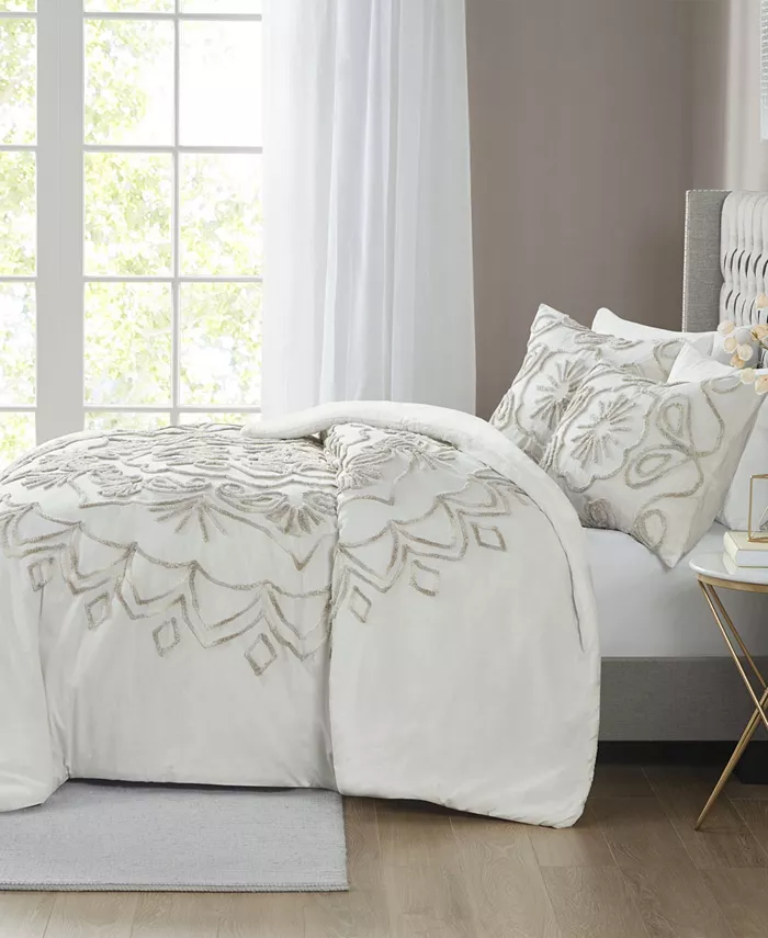 Madison Park Violette 3-Pc. Duvet Cover Set， Full Queen