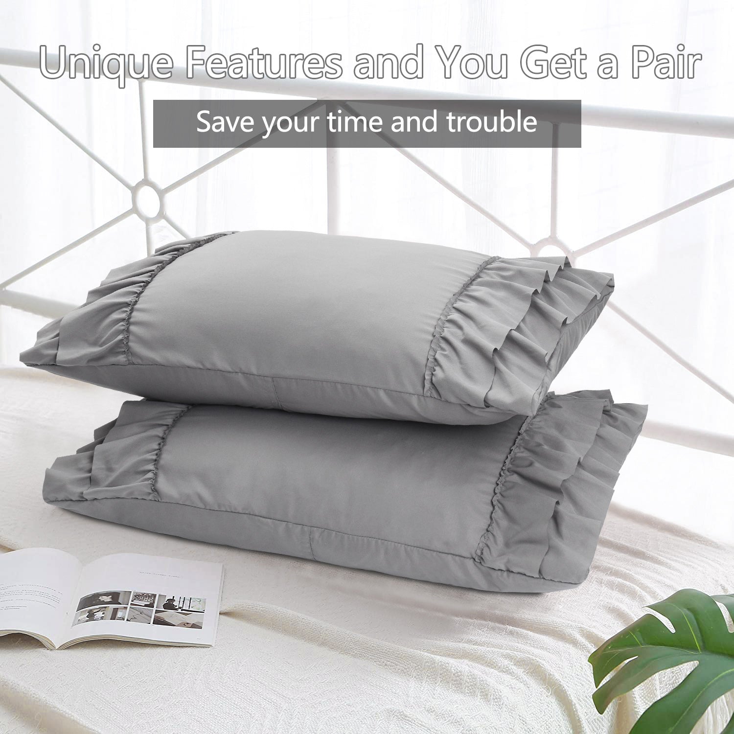 BednLinens Set of 2 Gray Queen  20