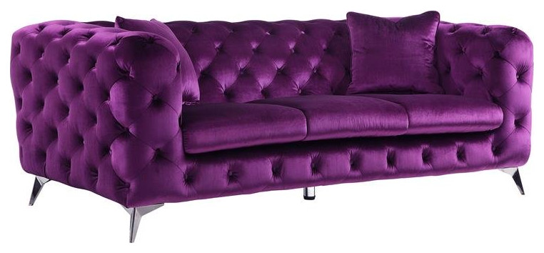 ACME Atronia Sofa in Purple Fabric   Midcentury   Sofas   by Homesquare  Houzz