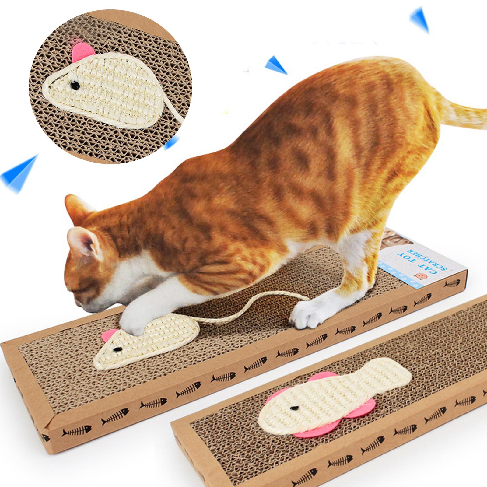 2 Pieces Pet Cat Scratcher Pads Cat Toy Corrugated Cardboard Cats Scratching