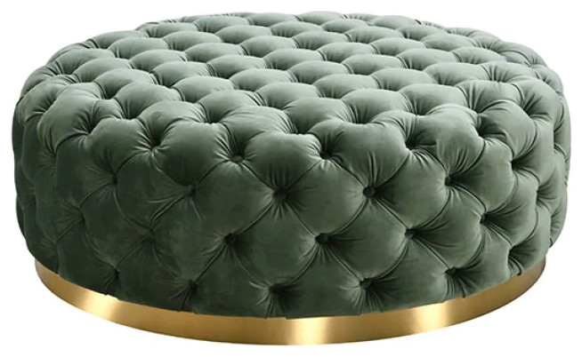 Stephanie Modern Green Velvet Ottoman   Contemporary   Footstools And Ottomans   by V.S.D Furniture  Houzz