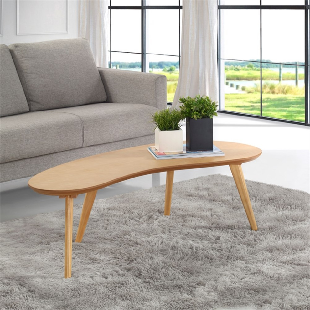 Mid Century Modern Coffee Table   Oak Finish   Midcentury   Coffee Tables   by Homesquare  Houzz