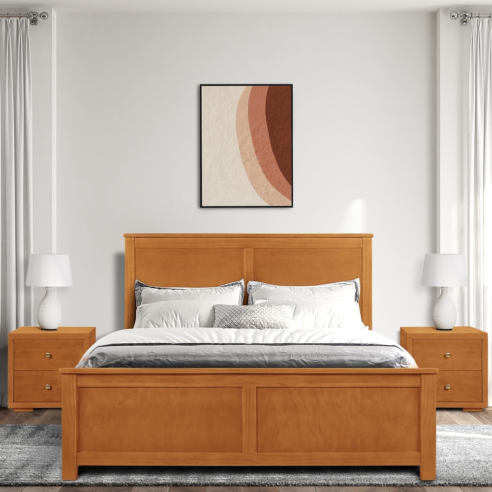 Winston Wooden Platform Bed with Paneled Headboard