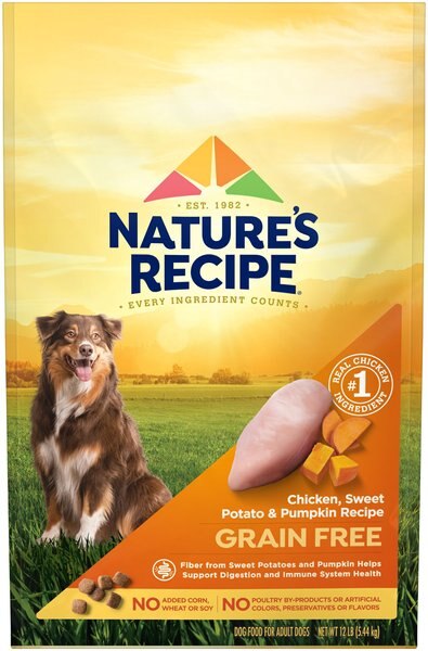 Nature's Recipe Grain-Free Chicken， Sweet Potato and Pumpkin Recipe Dry Dog Food