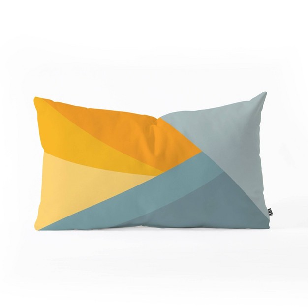 June Journal Sunset Triangle Color Block Lumbar Throw Pillow Orange Deny Designs