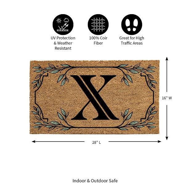 X 16 quot Monogram Coir Mat Letter quot x quot