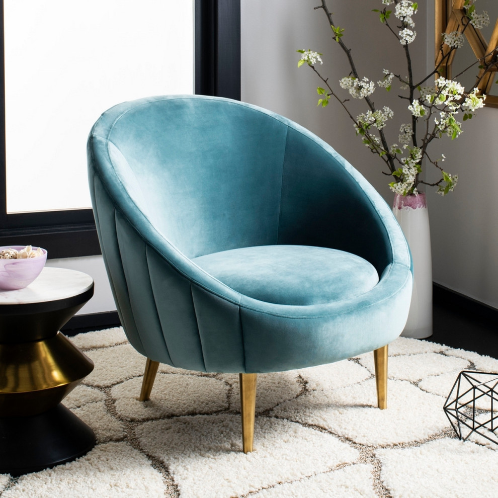 Kasia Channel Tufted Tub Chair Seafoam   Midcentury   Armchairs And Accent Chairs   by V.S.D Furniture  Houzz