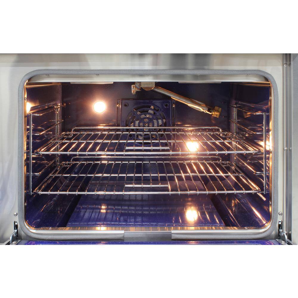 Brama 48 in. Double Oven 3.5 and 2 cu. ft. Gas Range in Stainless Steel BR-48SSGG