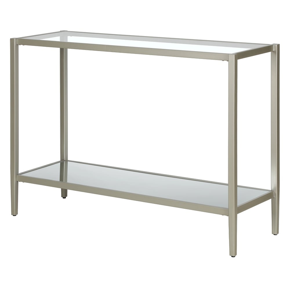 Hera Rectangular Console Table with Mirror Shelf