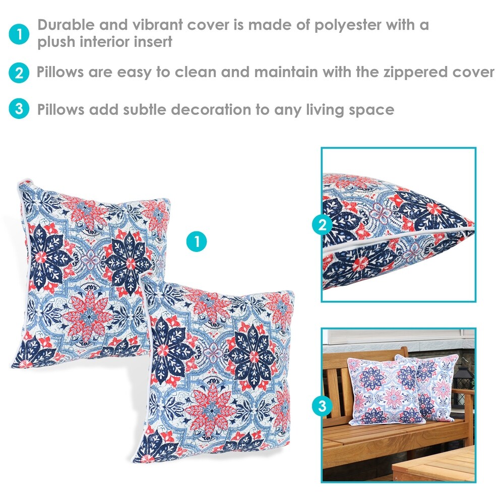 Sunnydaze Polyester Large Round Floor Cushion   Set of 2