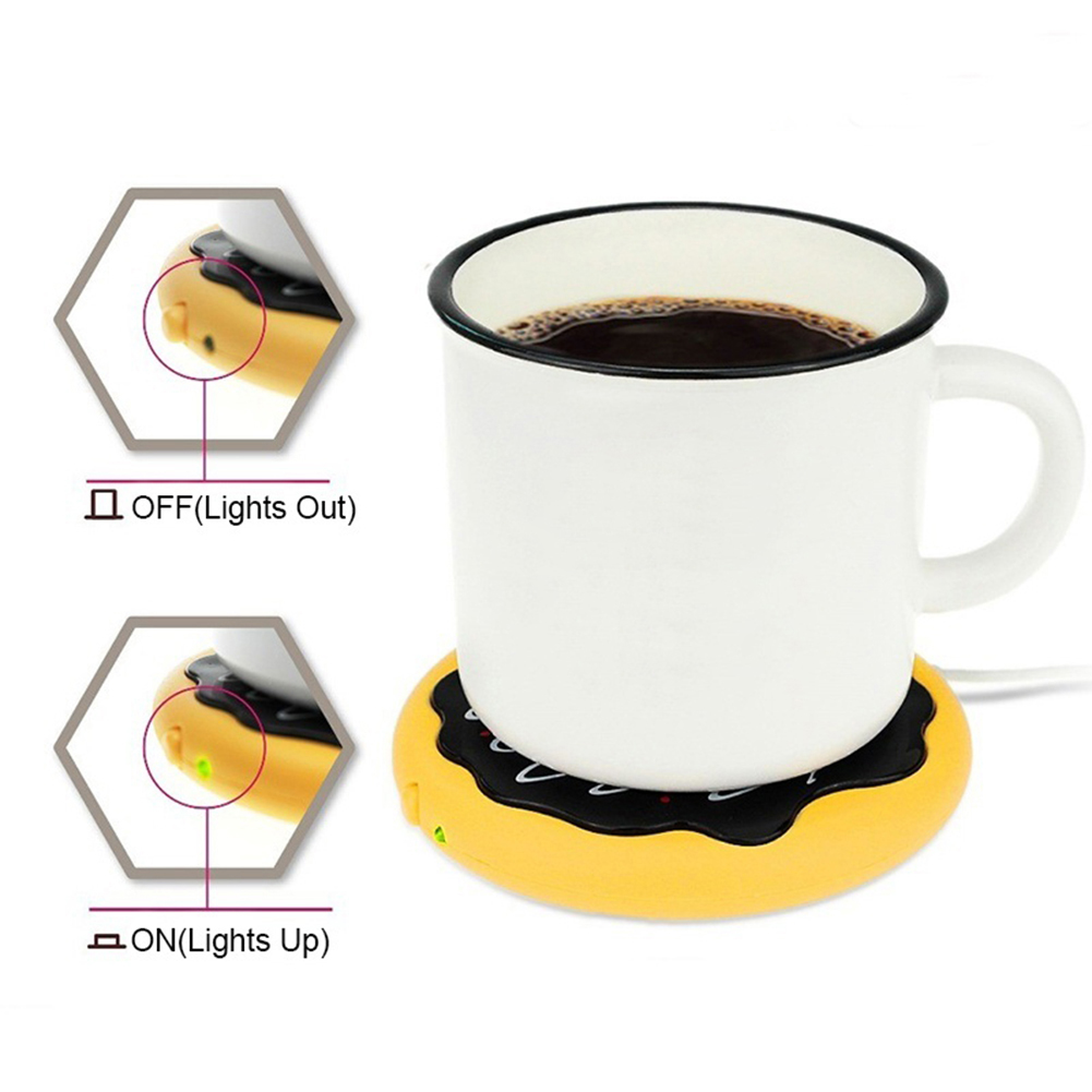 Decor Store Donut Home Office USB Cup Warmer Heater Coffee Milk Tea Beverage Heating Mug Pad