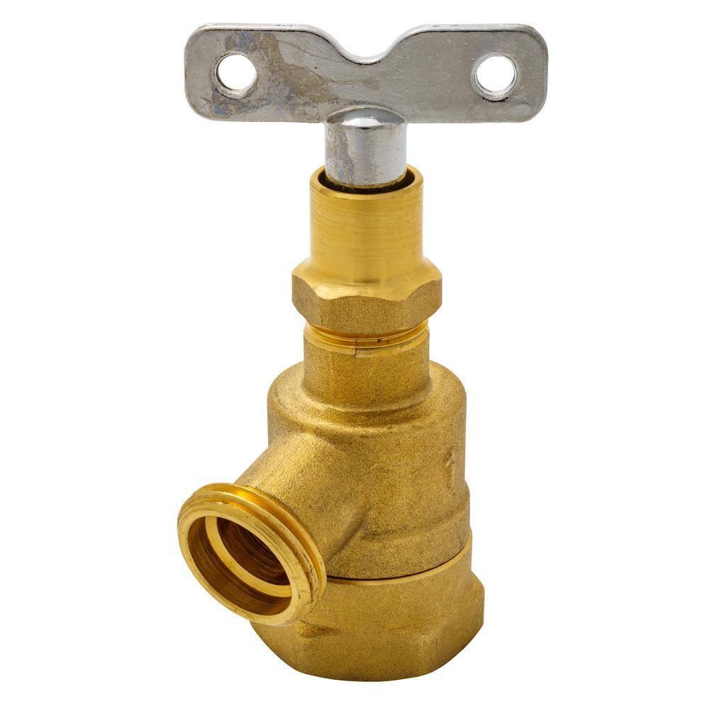 Everbilt 1 in. Brass FPT x MHT Bent Nose Loose Key Garden Valve 108-135EB