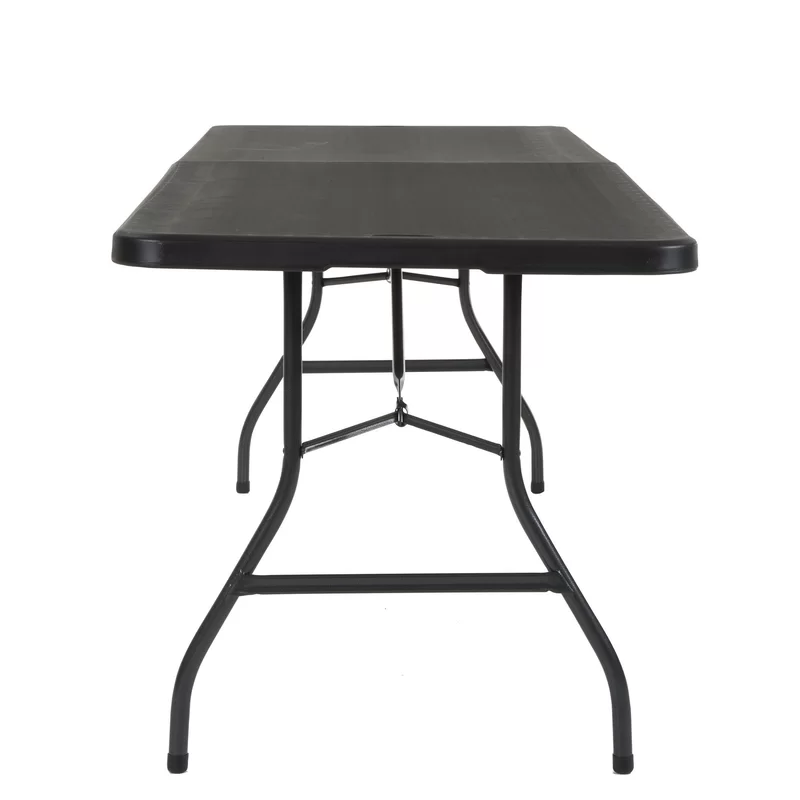 Cosco 14778BLK1X 96 in. Black Plastic Fold-in-Half Folding Banquet Table