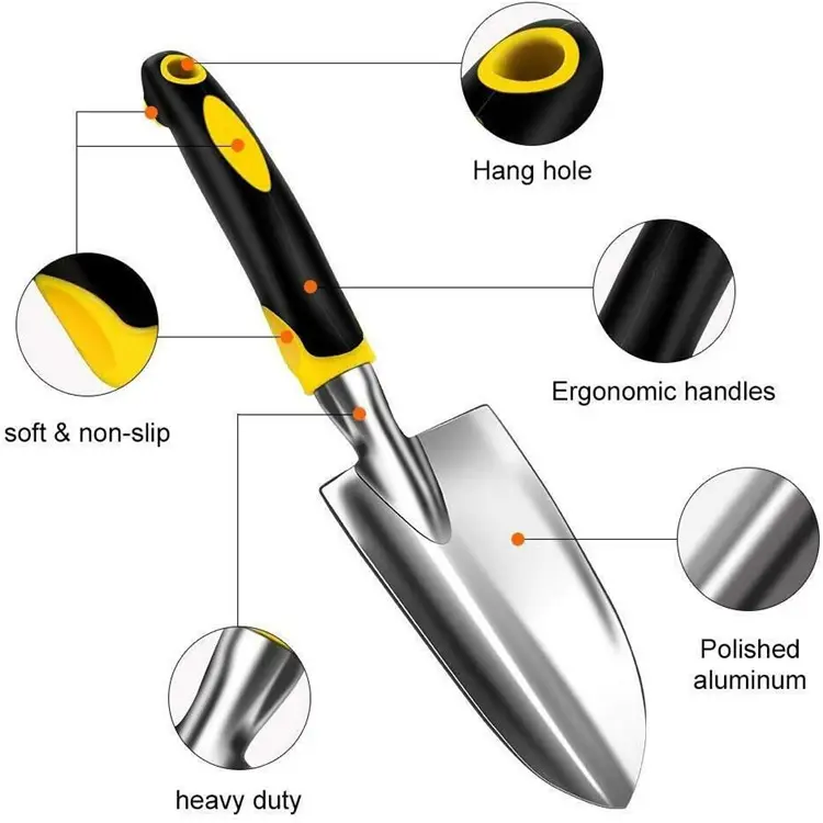 Garden Tool Set  Stainless Steel Heavy Duty Gardening Kit with Soft Rubberized Non Slip Ergonomic Handle