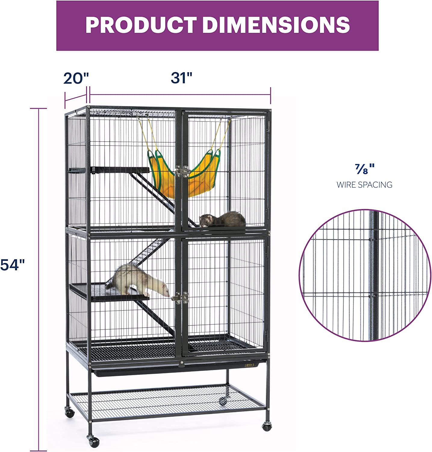 Prevue Hendryx Black Feisty Ferret Cage， Black Hammertone