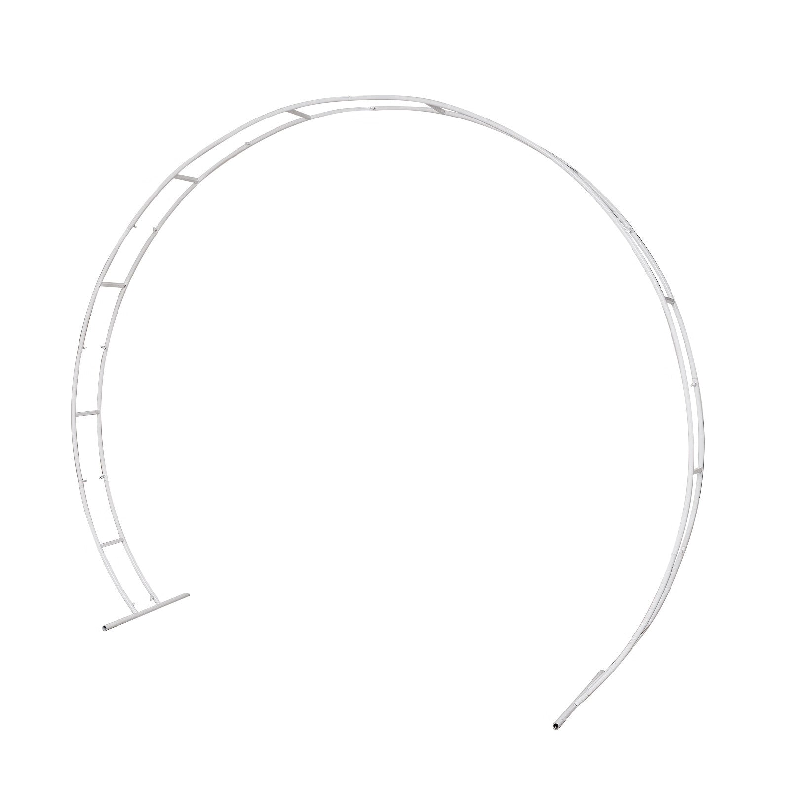 Anqidi 7.54x8.85 Ft Large Round Wedding Arch Double Ring Tube White Metal Frame for Parties Garden Arbors Backdrop DIY Decoration