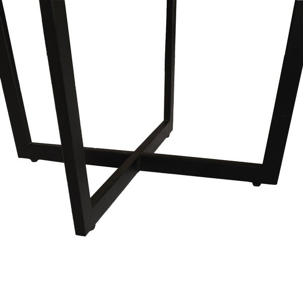 White and Black Cross Legs Table