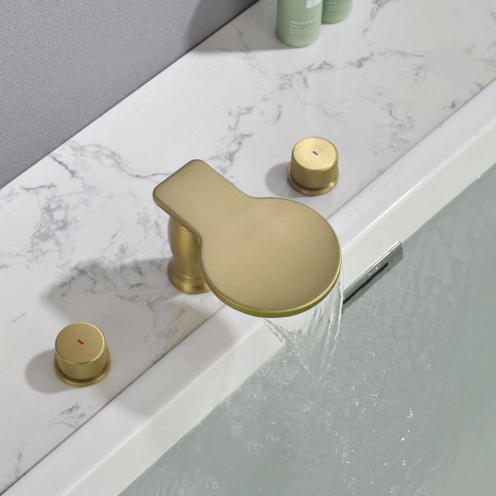 Nestfair 2-Handle Deck-Mount Roman Tub Faucet in Brushed Gold SMD1523G