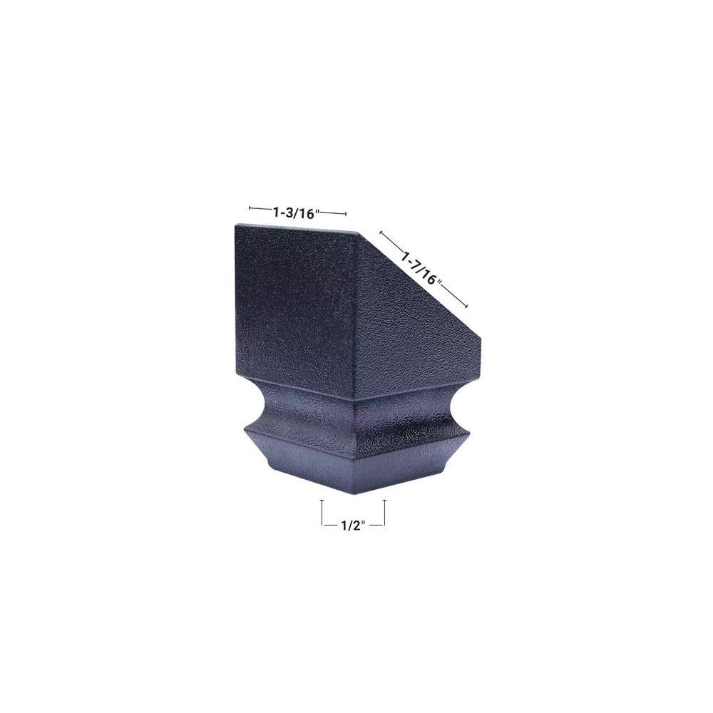 EVERMARK Stair Parts 12 in. Matte Black Slip N Grip Angle Shoe I810B-127-HDSNG