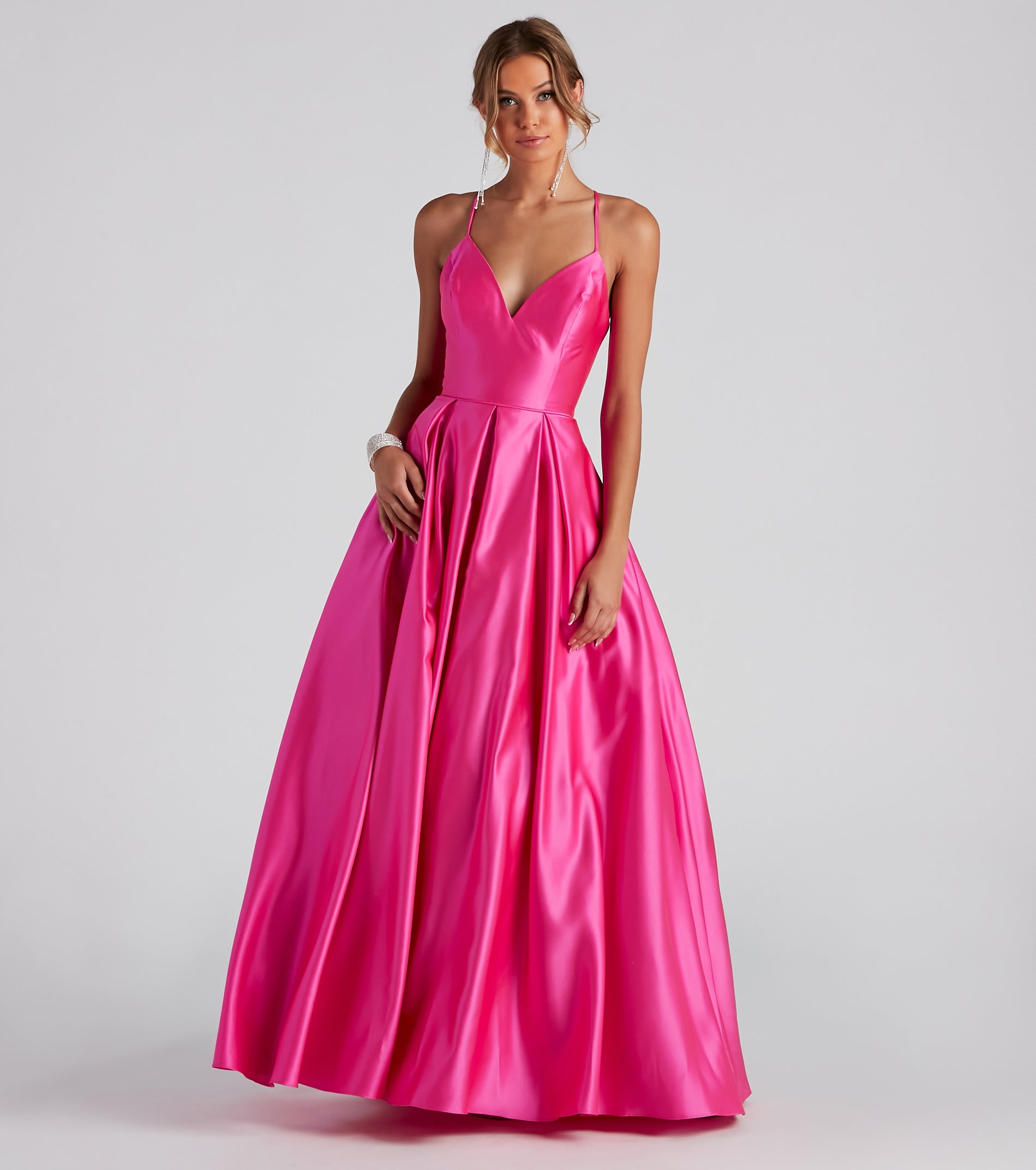 Molly Satin Lace Up Ball Gown