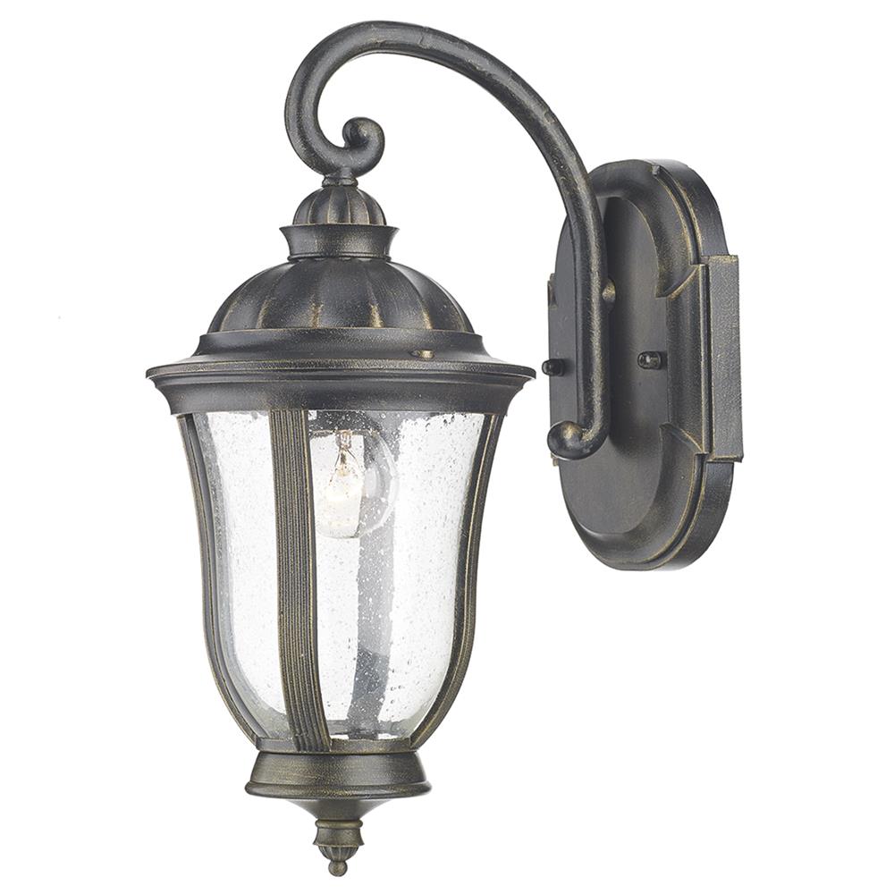 DAR JOH1635 Johnson Black Gold Outdoor Down Lantern Wall Light