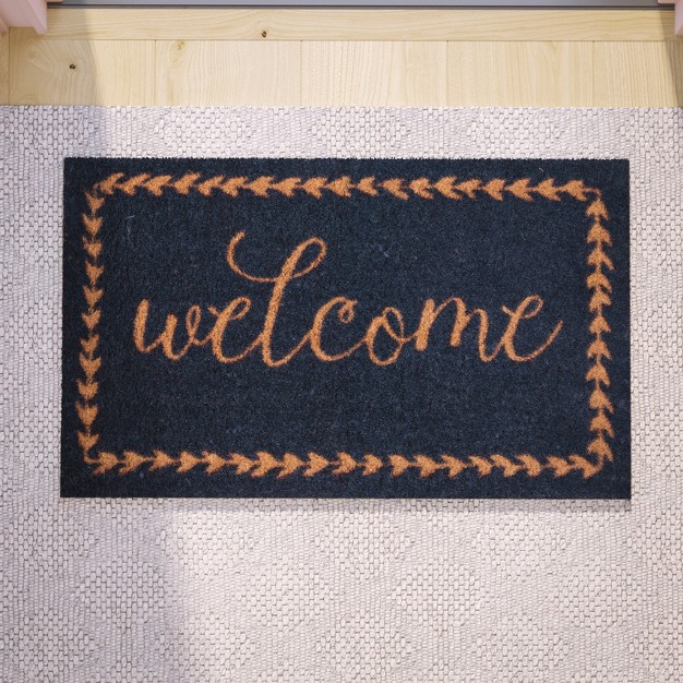 X Indoor outdoor Coir Doormat With Welcome Message And Non slip Backing