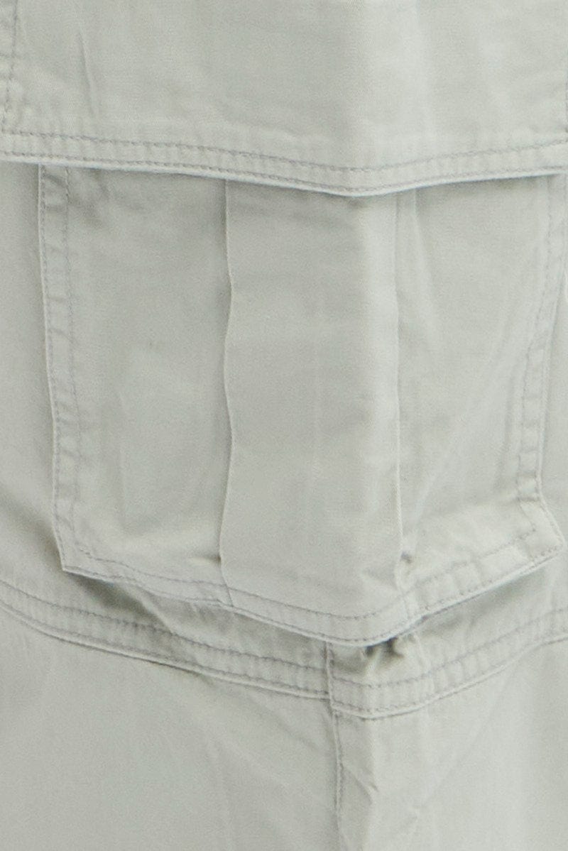 Grey Cargo Pants Wide Leg