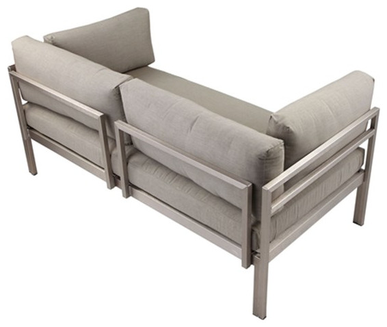 Pangea Home Cloud 25x65 quotModern Aluminum Sofa in Gray Finish   Contemporary   Sofas   by Homesquare  Houzz