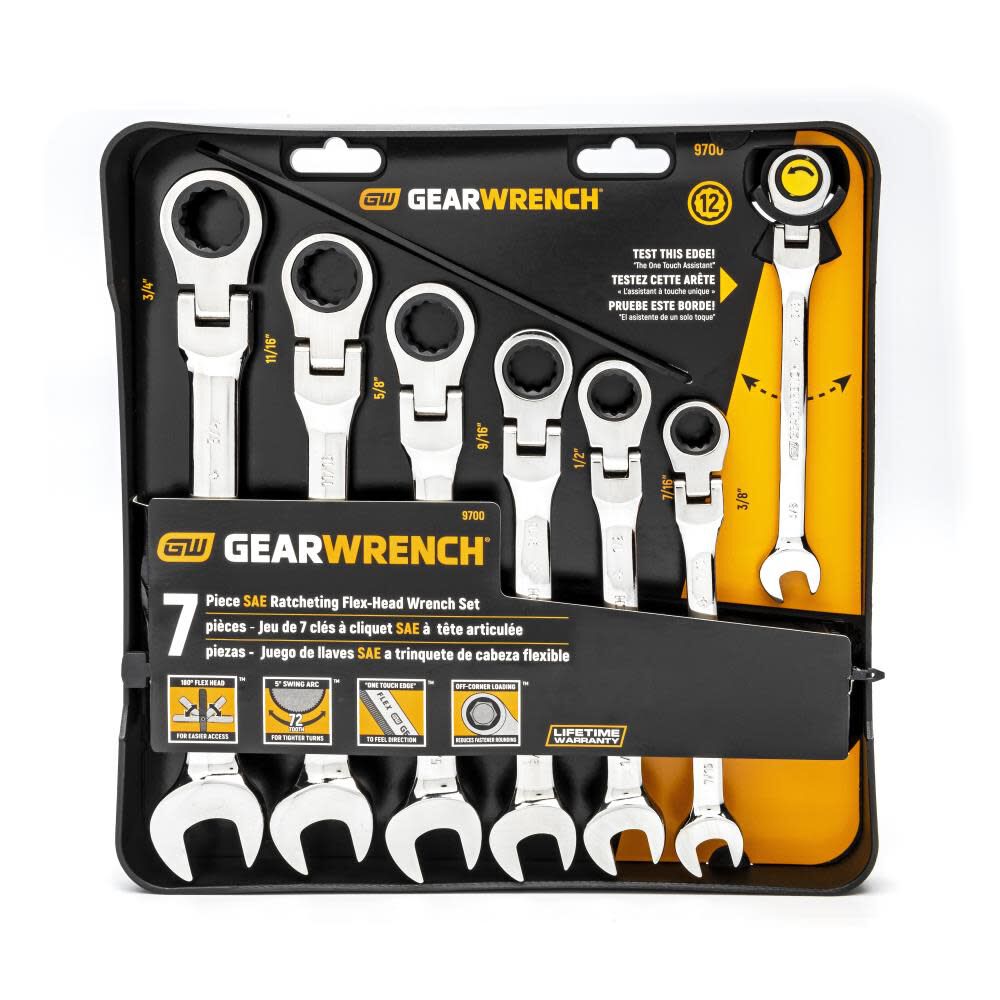 GEARWRENCH Ratcheting Wrench Set7 pc. SAE Flex Combination 9700 from GEARWRENCH